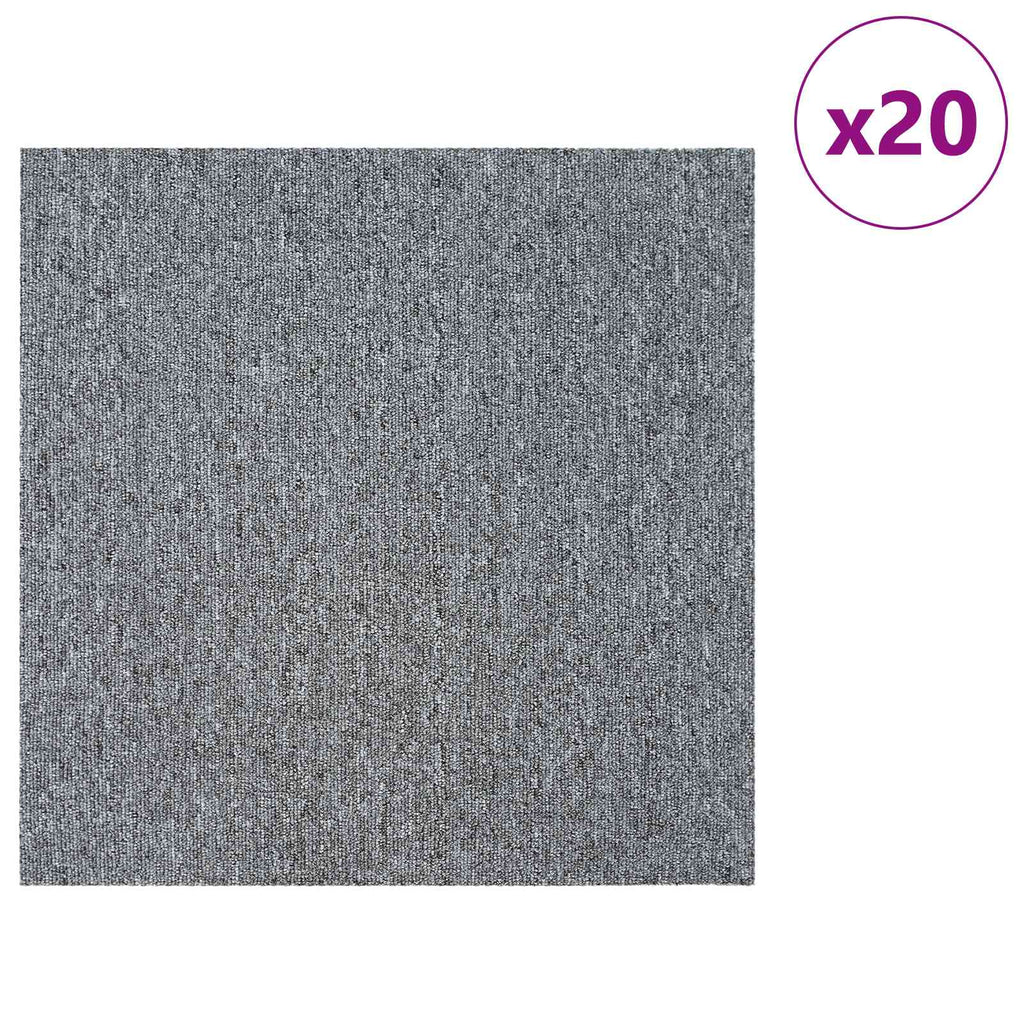vidaXL Płytka dywanowa jasnoszary 50 x 50 cm 20 pcs PP i bitum