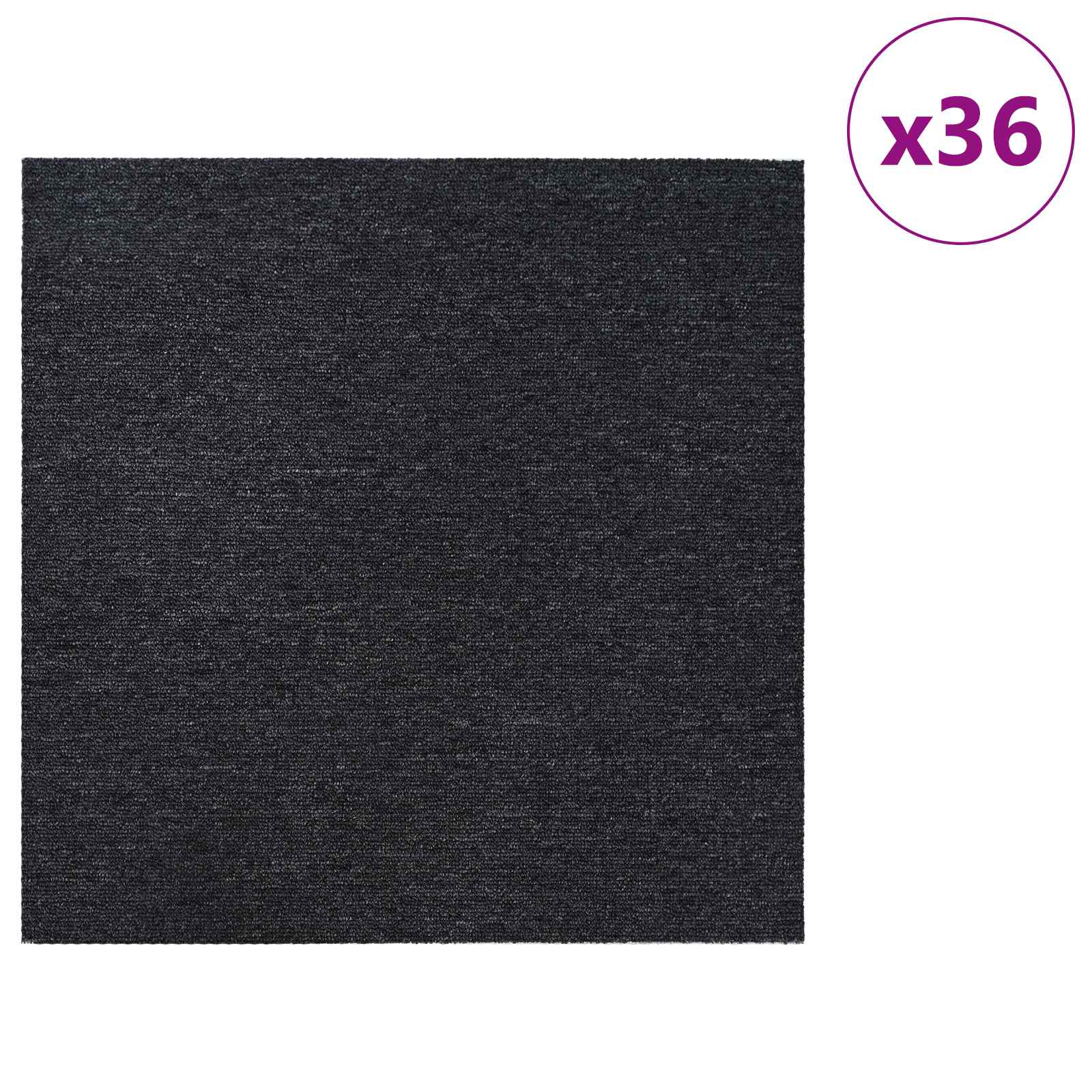 vidaXL Płytka dywanowa ciemnoszary 50 x 50 cm 36 pcs PP i bitum