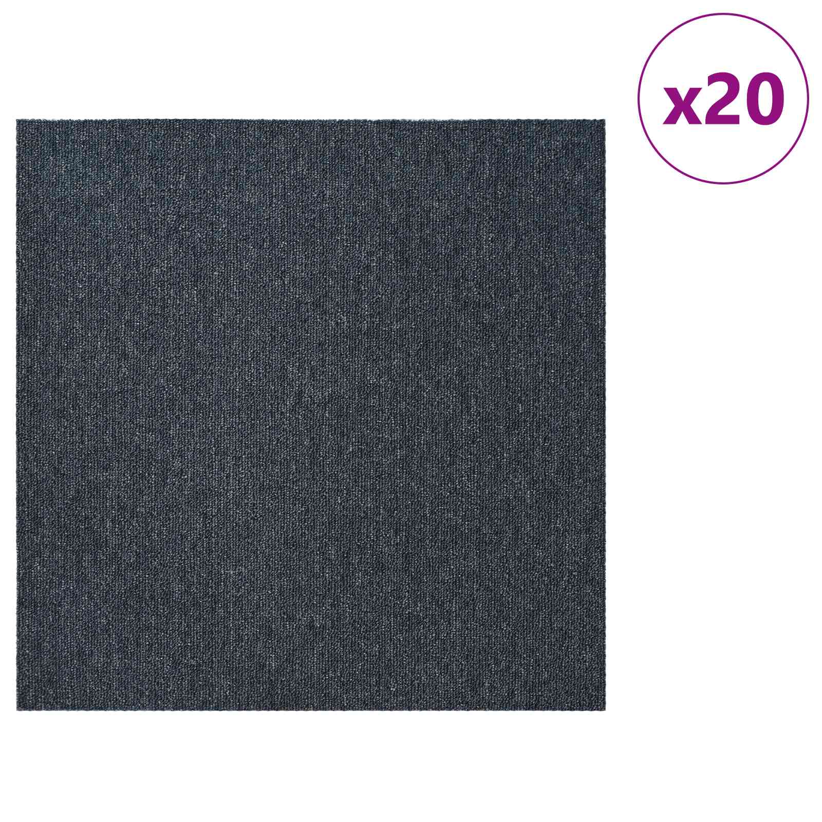 vidaXL Płytka dywanowa Niebiesko-szary 50 x 50 cm 20 pcs PP i bitum