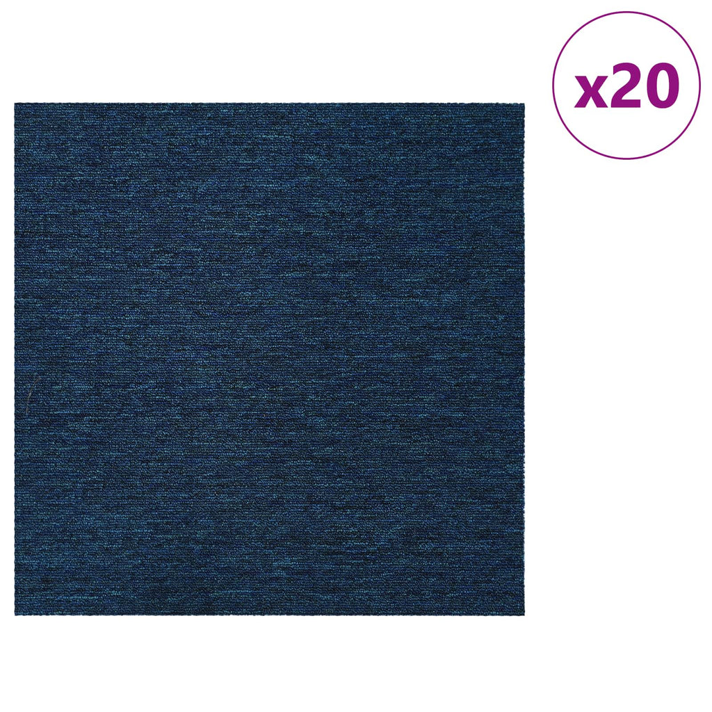 vidaXL Płytka dywanowa niebieski 50 x 50 cm 20 pcs PP i bitum