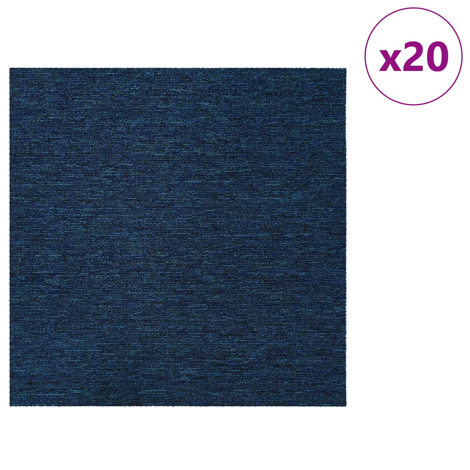 vidaXL Płytka dywanowa niebieski 50 x 50 cm 20 pcs PP i bitum
