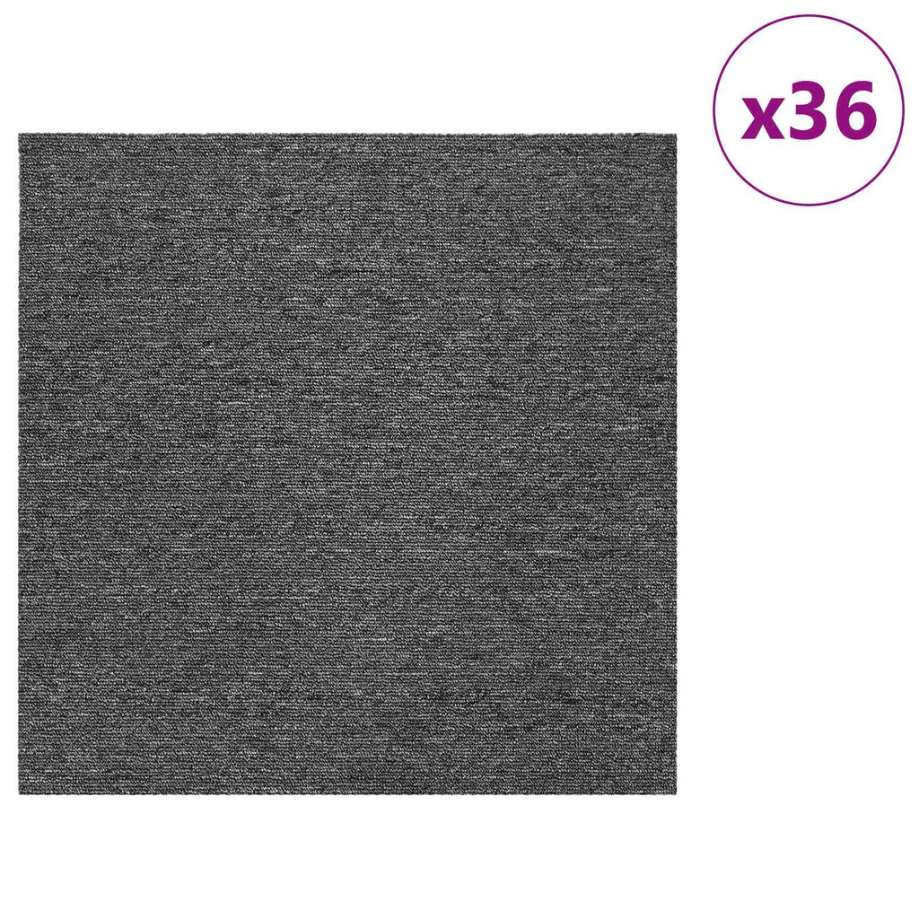 vidaXL Płytka dywanowa Średni szary 50 x 50 cm 36 pcs PP i bitum