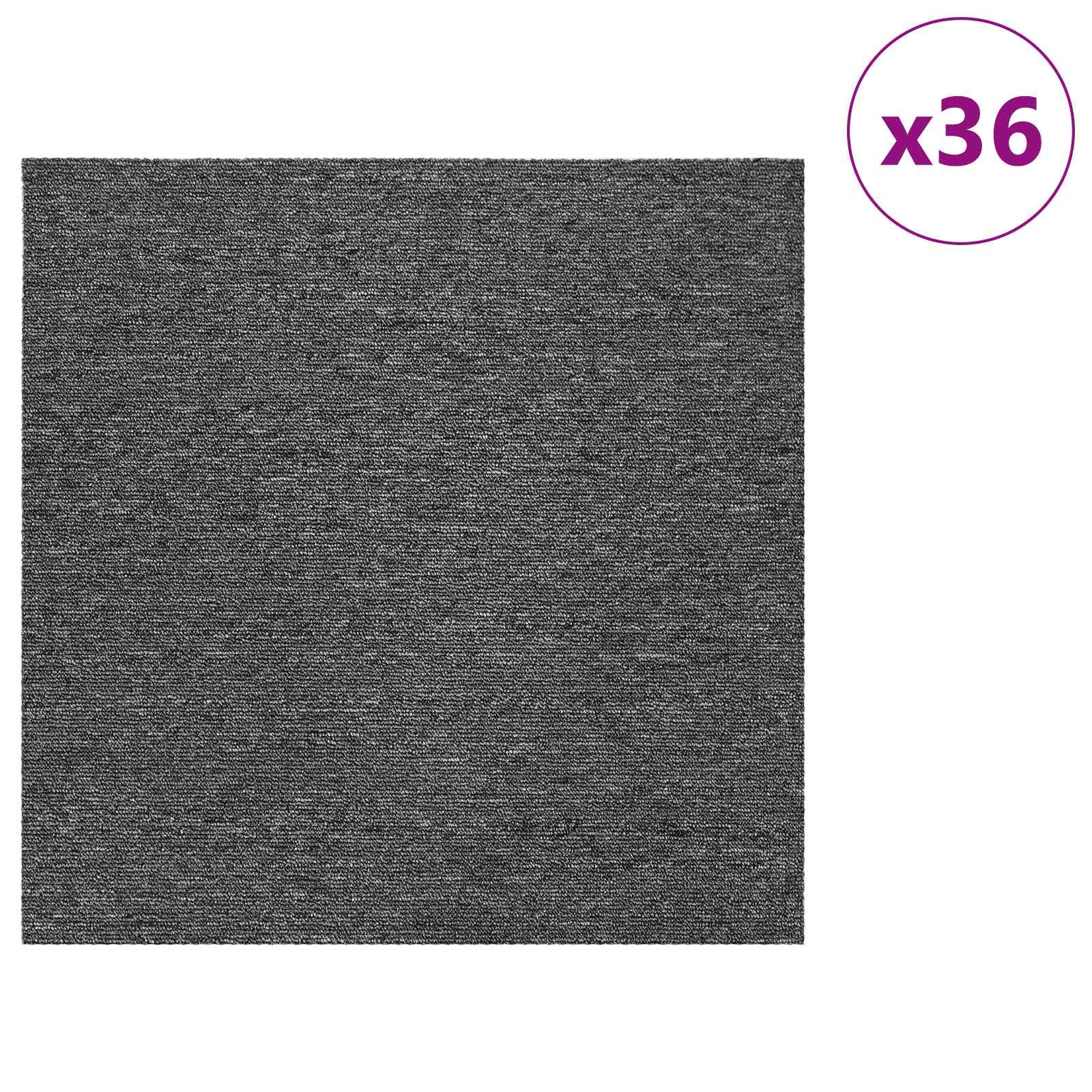 vidaXL Płytka dywanowa Średni szary 50 x 50 cm 36 pcs PP i bitum