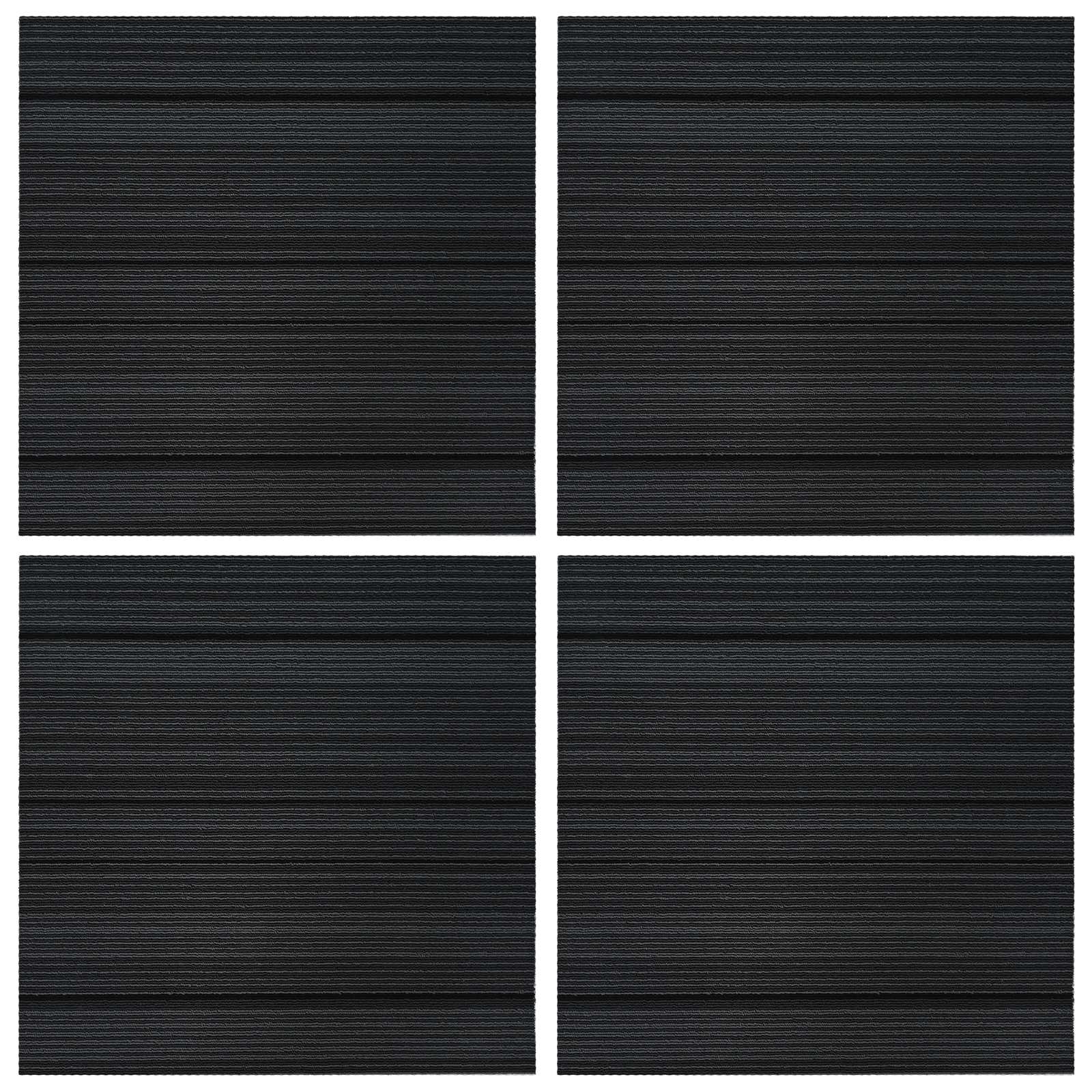 vidaXL Płytka dywanowa Pasiasty Jasnoszary 50 x 50 cm 4 pcs PP i bitum