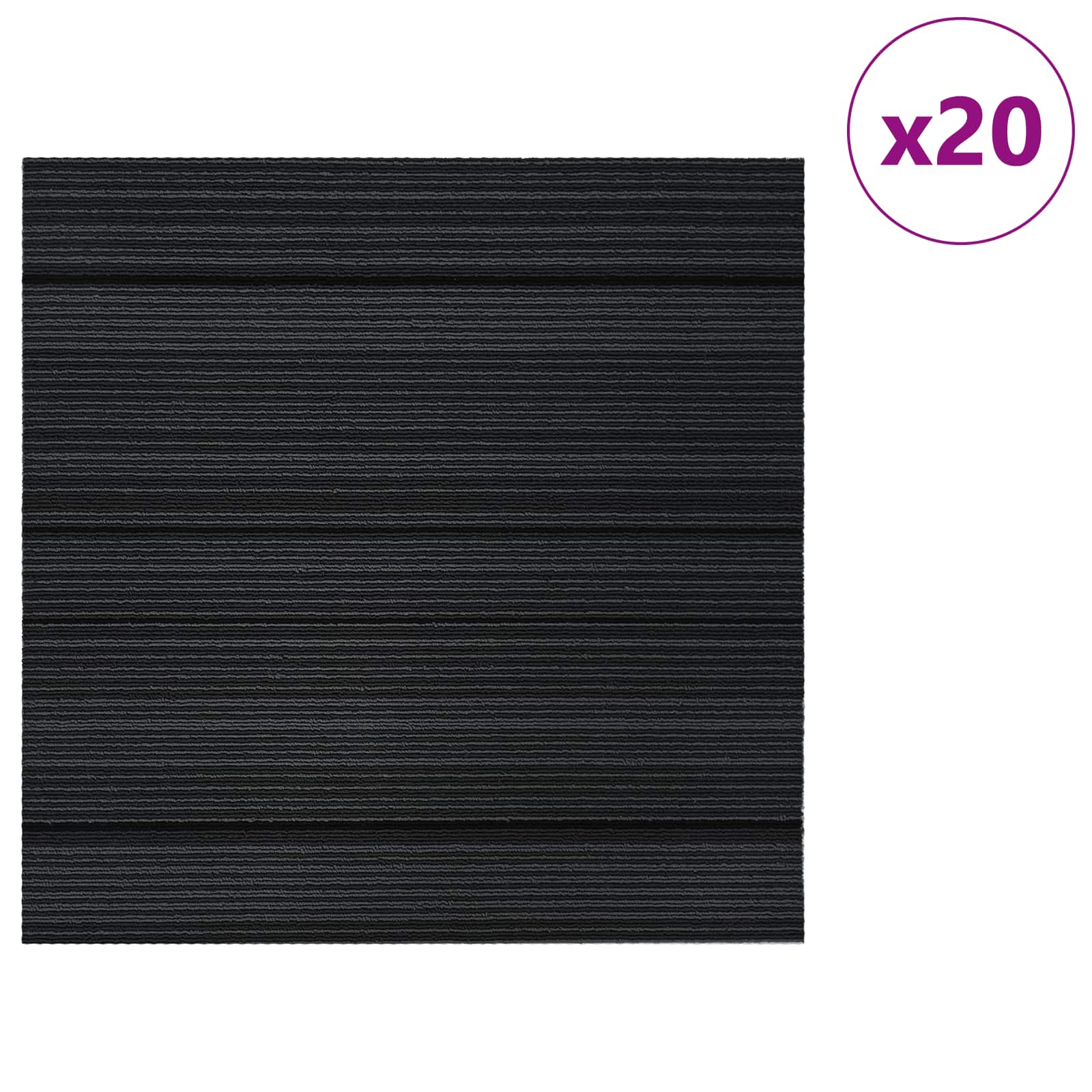 vidaXL Płytka dywanowa Pasiasty Jasnoszary 50 x 50 cm 20 pcs