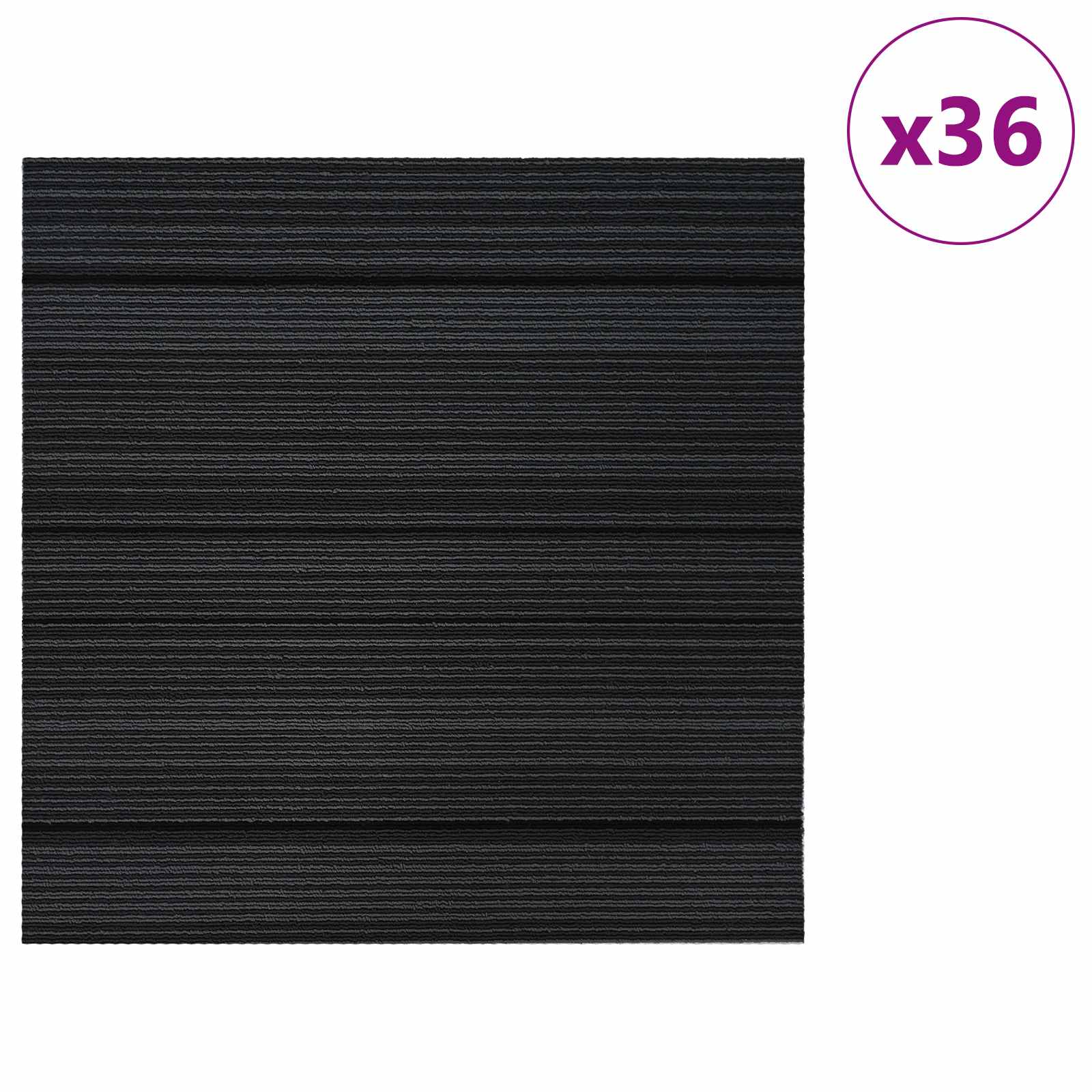 vidaXL Płytka dywanowa Pasiasty Jasnoszary 50 x 50 cm 36 pcs