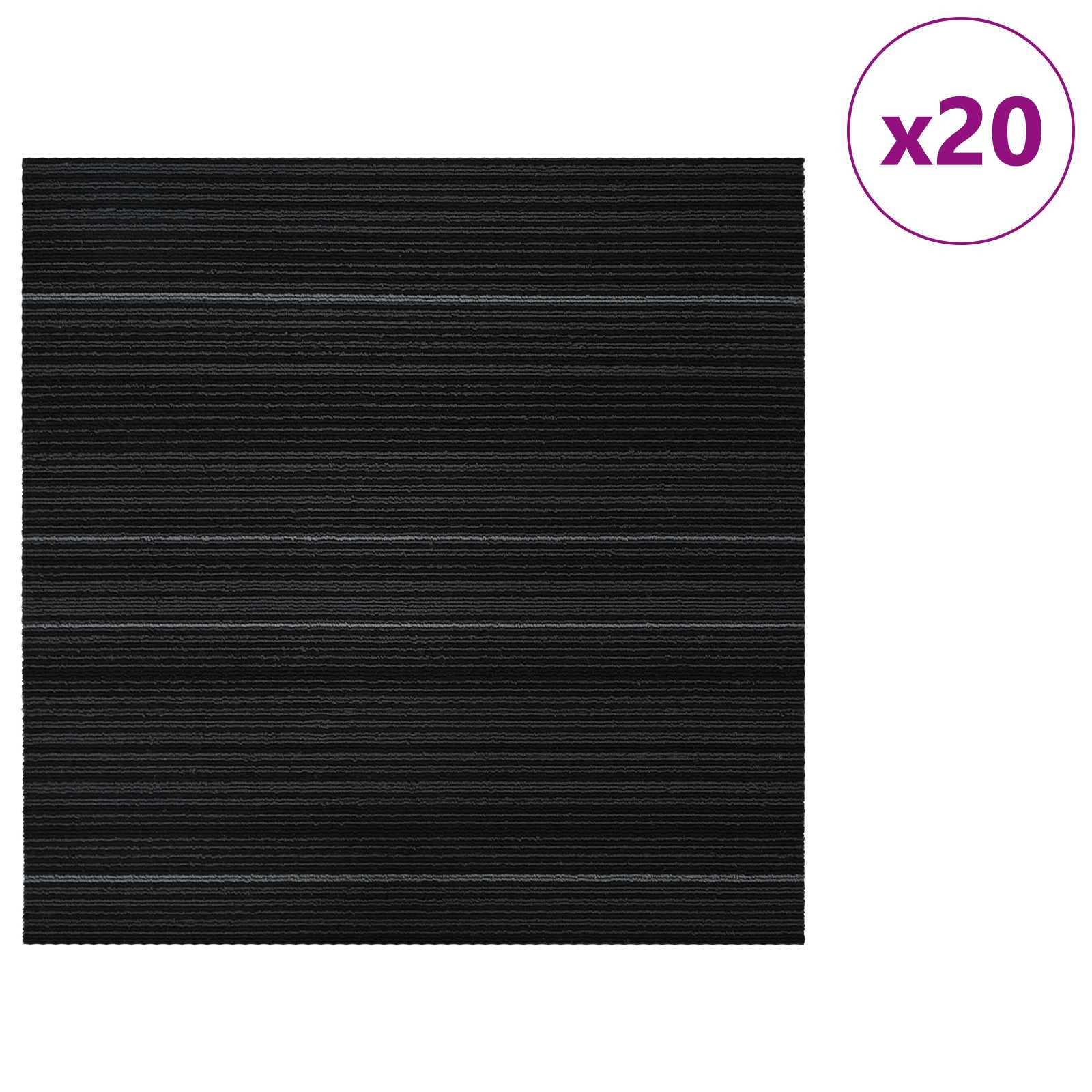 vidaXL Płytka dywanowa Pasywany Ciemnoszary 50 x 50 cm 20 pcs