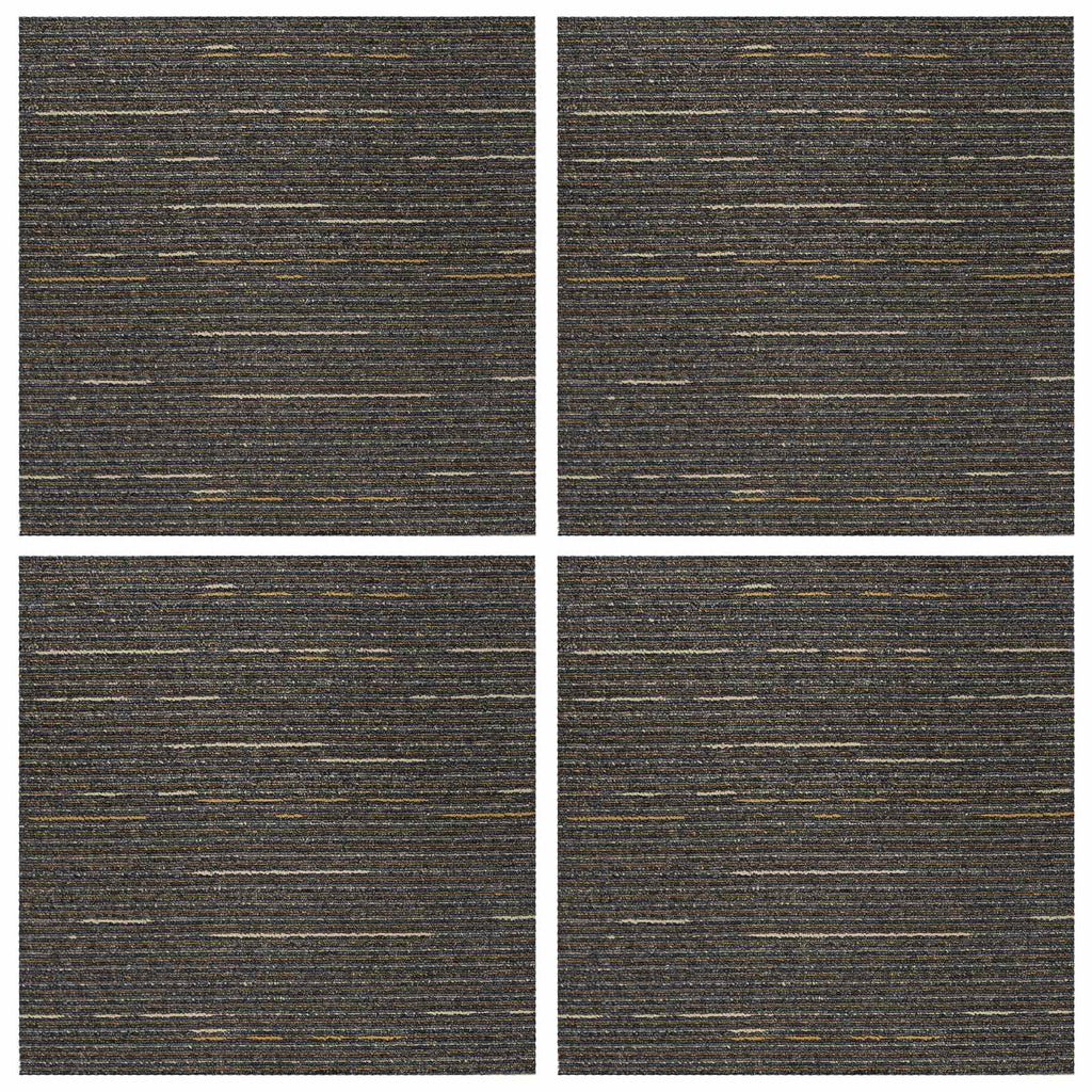 vidaXL Płytka dywanowa Pasiasty Jasny Brąz 50 x 50 cm 4 pcs PP i bitum