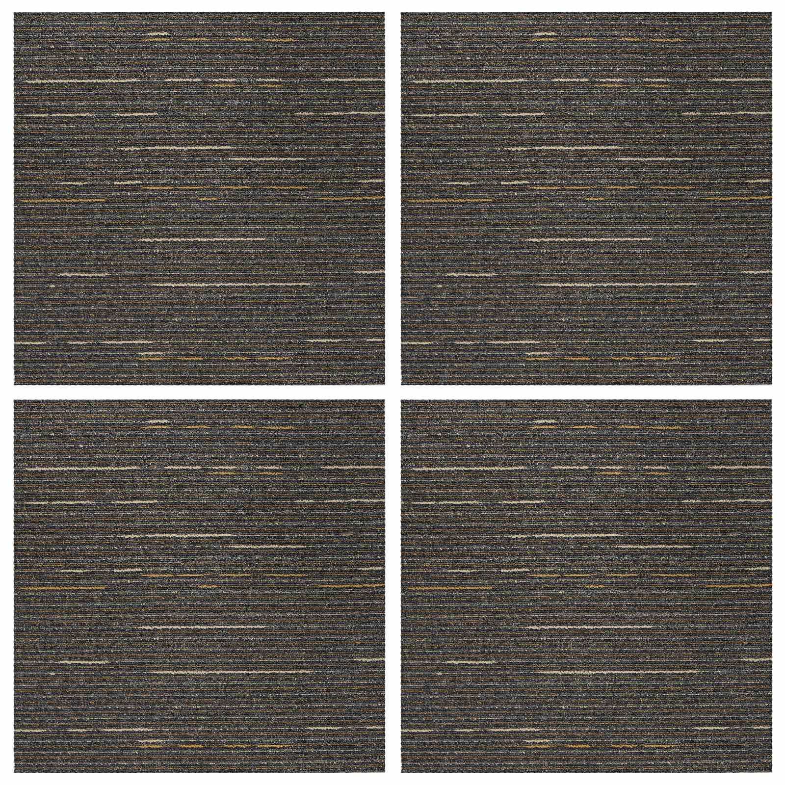 vidaXL Płytka dywanowa Pasiasty Jasny Brąz 50 x 50 cm 4 pcs PP i bitum