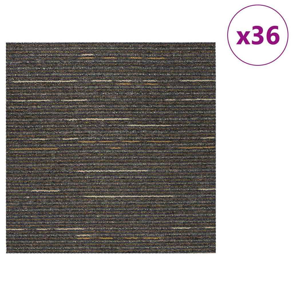 vidaXL Płytka dywanowa Pasiasty Jasny Brąz 50 x 50 cm 36 pcs