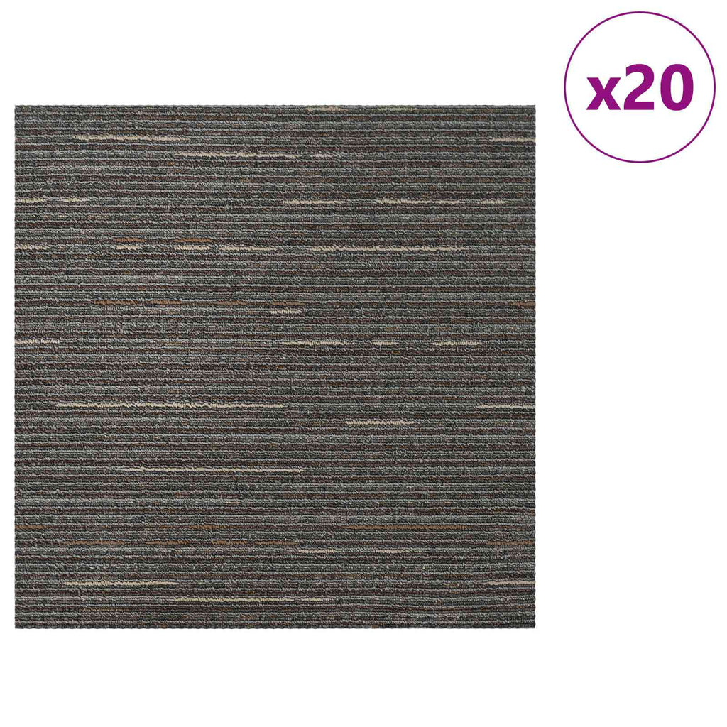 vidaXL Płytka dywanowa Wzorzysty ciemny brąz 50 x 50 cm 20 pcs
