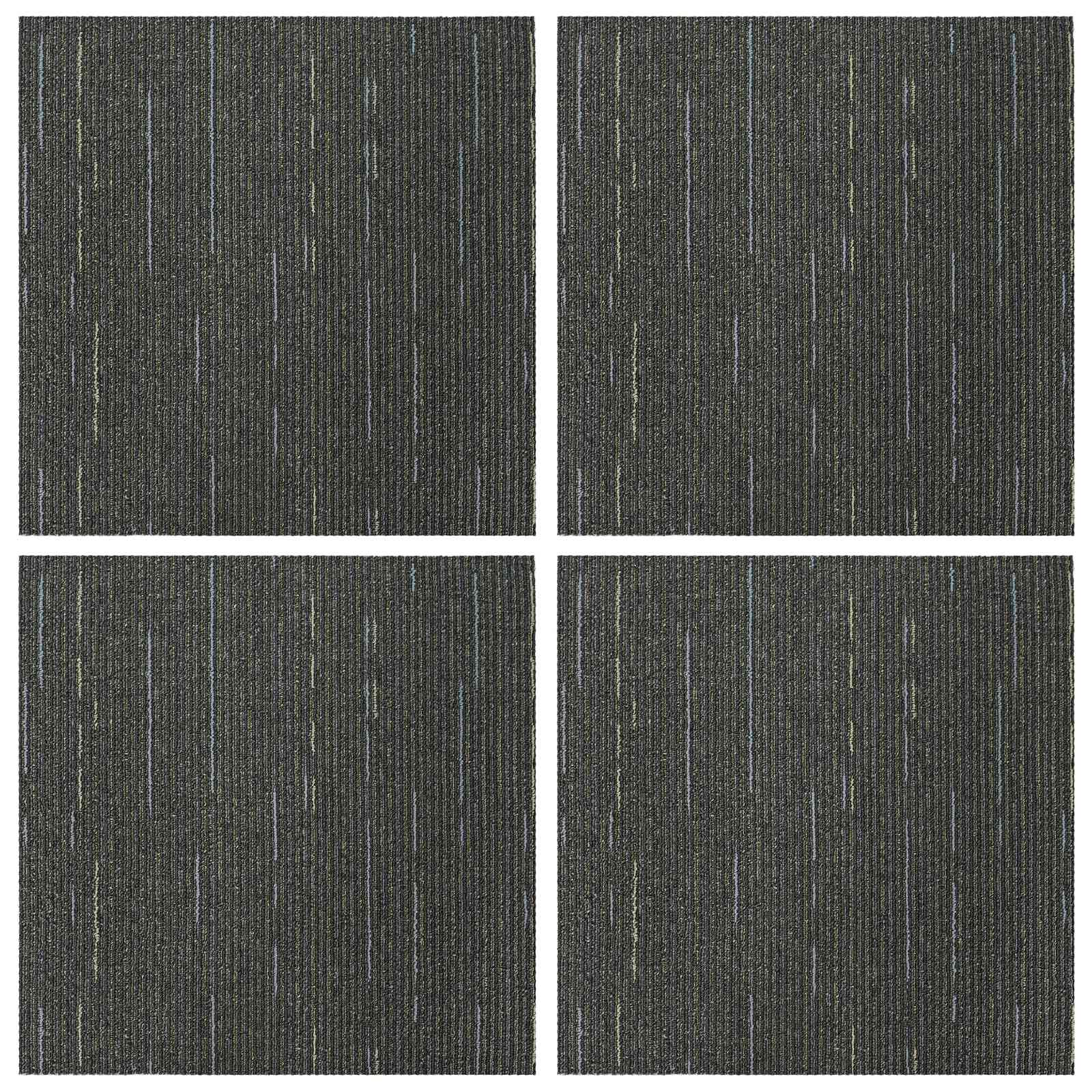 vidaXL Płytka dywanowa Pasykowany Jasnozielony 50 x 50 cm 4 pcs