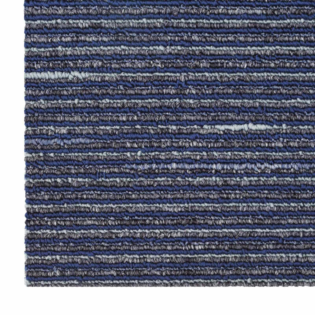 vidaXL Płytka dywanowa W paski niebieski 50 x 50 cm 4 pcs PP i bitum