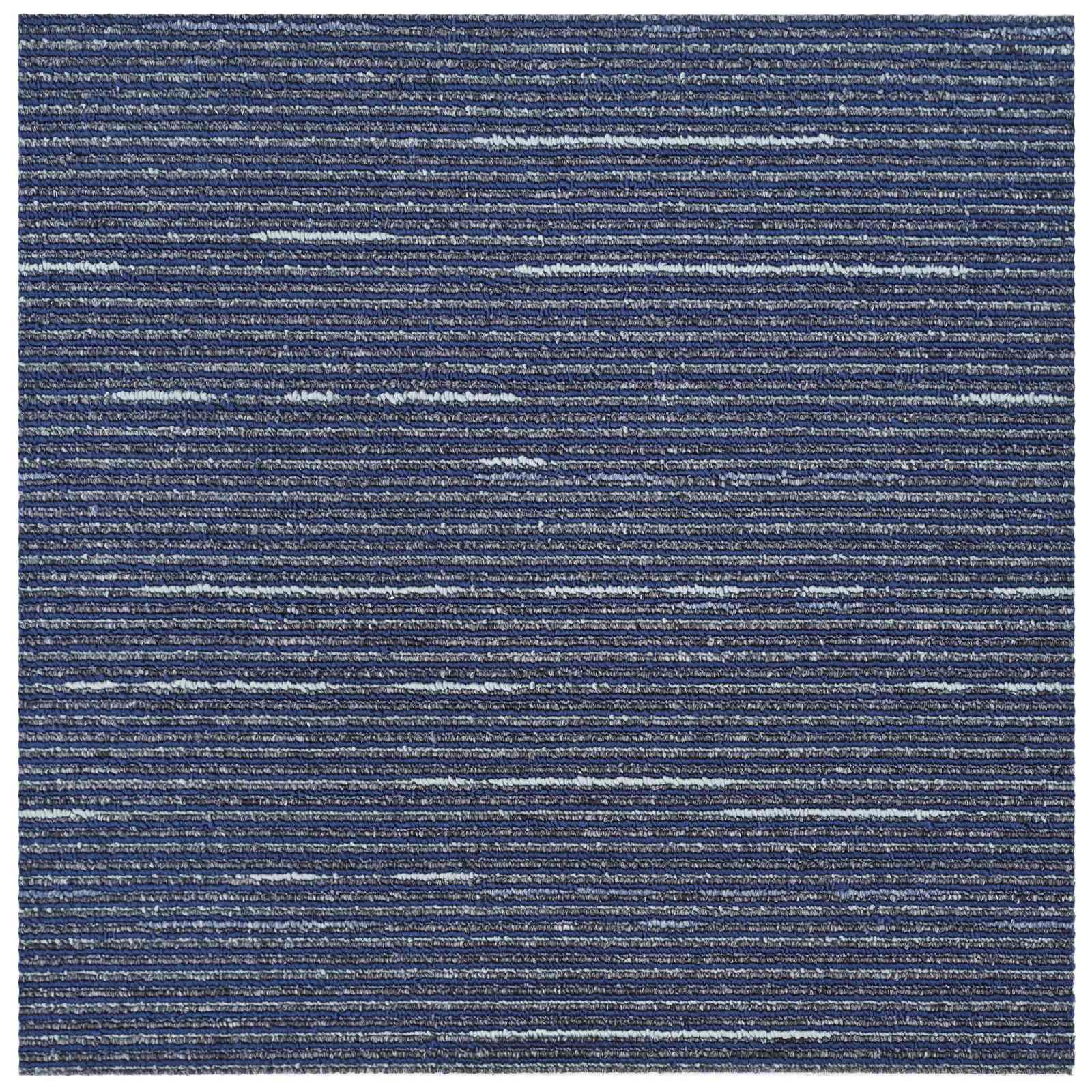 vidaXL Płytka dywanowa W paski niebieski 50 x 50 cm 4 pcs PP i bitum