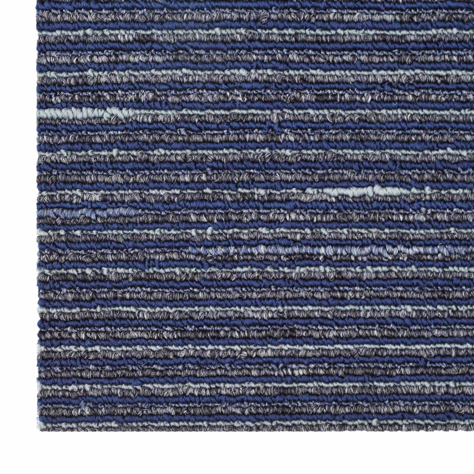 vidaXL Płytka dywanowa W paski niebieski 50 x 50 cm 20 pcs PP i bitum