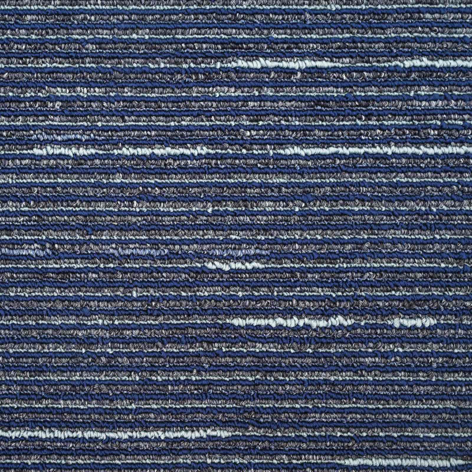 vidaXL Płytka dywanowa W paski niebieski 50 x 50 cm 20 pcs PP i bitum