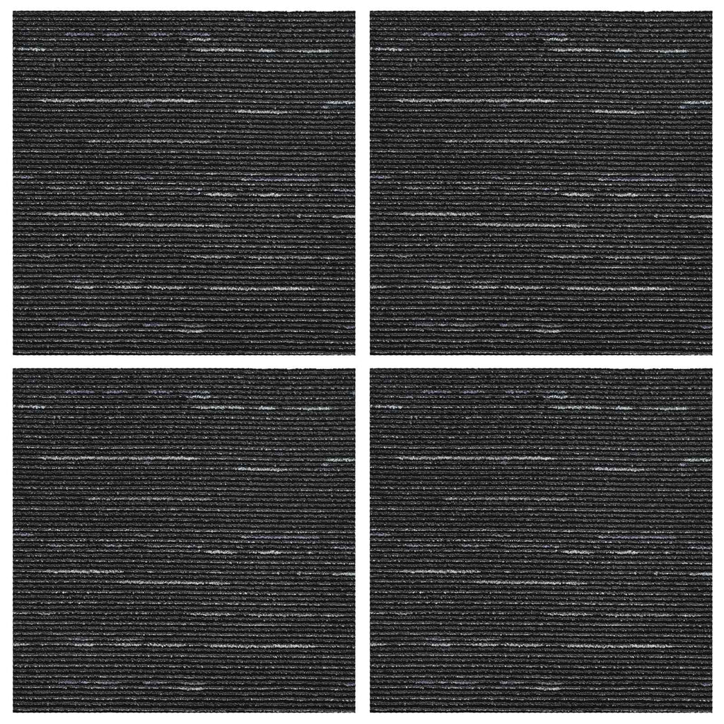 vidaXL Płytka dywanowa Wzorzysty Czarny 50 x 50 cm 4 pcs PP i bitum