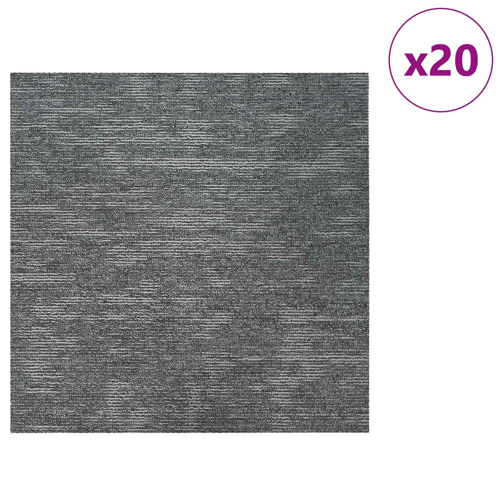 vidaXL Płytka dywanowa Szary kamień 50 x 50 cm 20 pcs PP i bitum