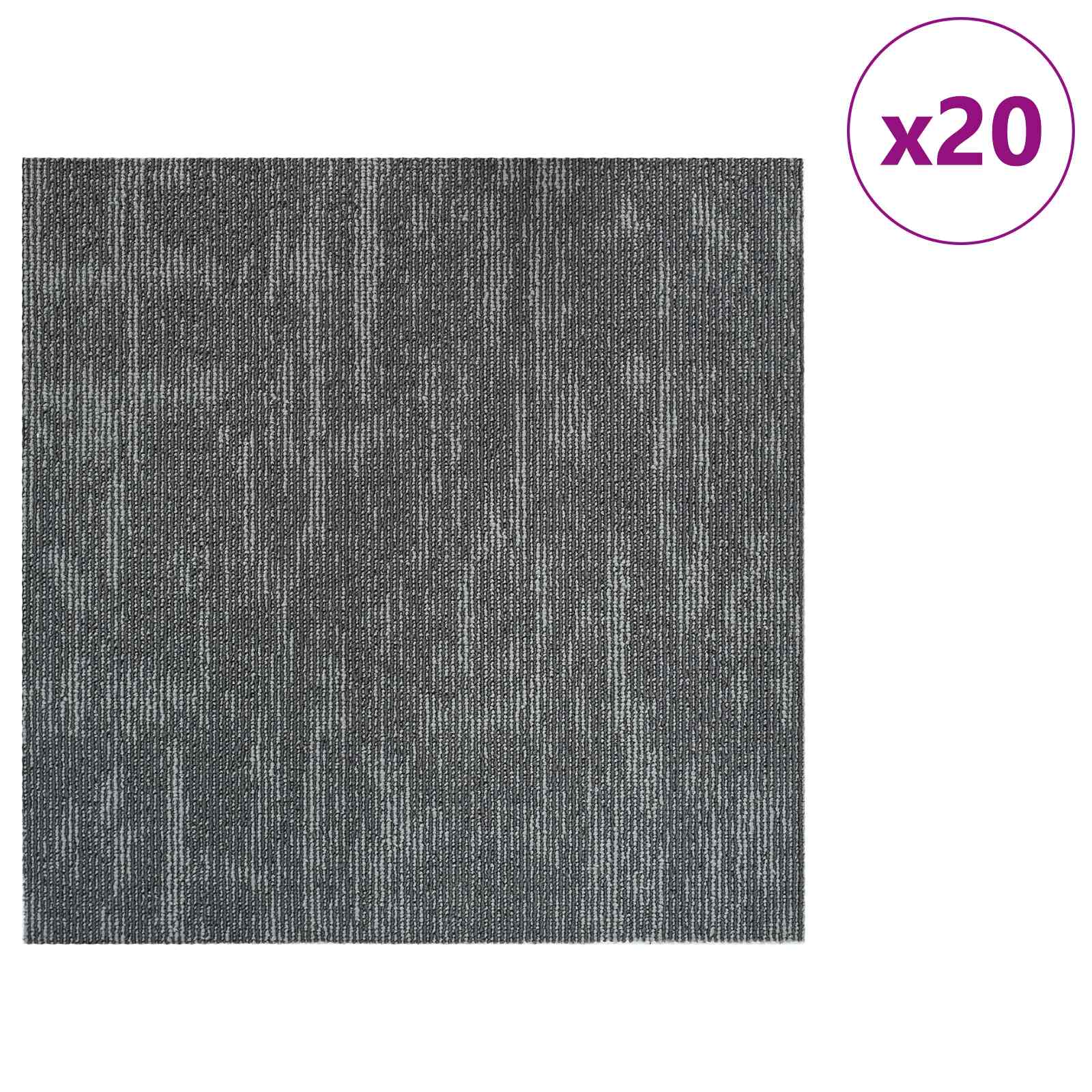 vidaXL Płytka dywanowa Betonowy szary 50 x 50 cm 20 pcs PP i bitum