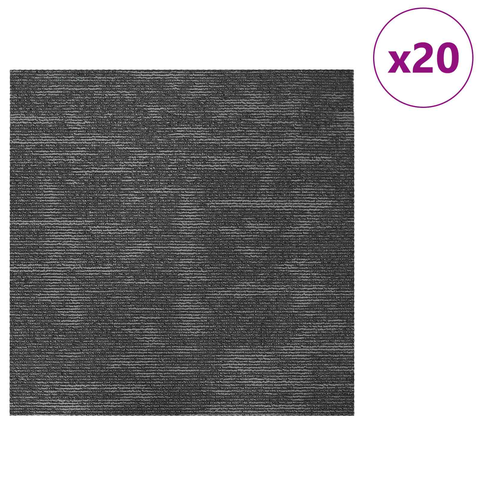 vidaXL Płytka dywanowa Szary węgiel 50 x 50 cm 20 pcs PP i bitum