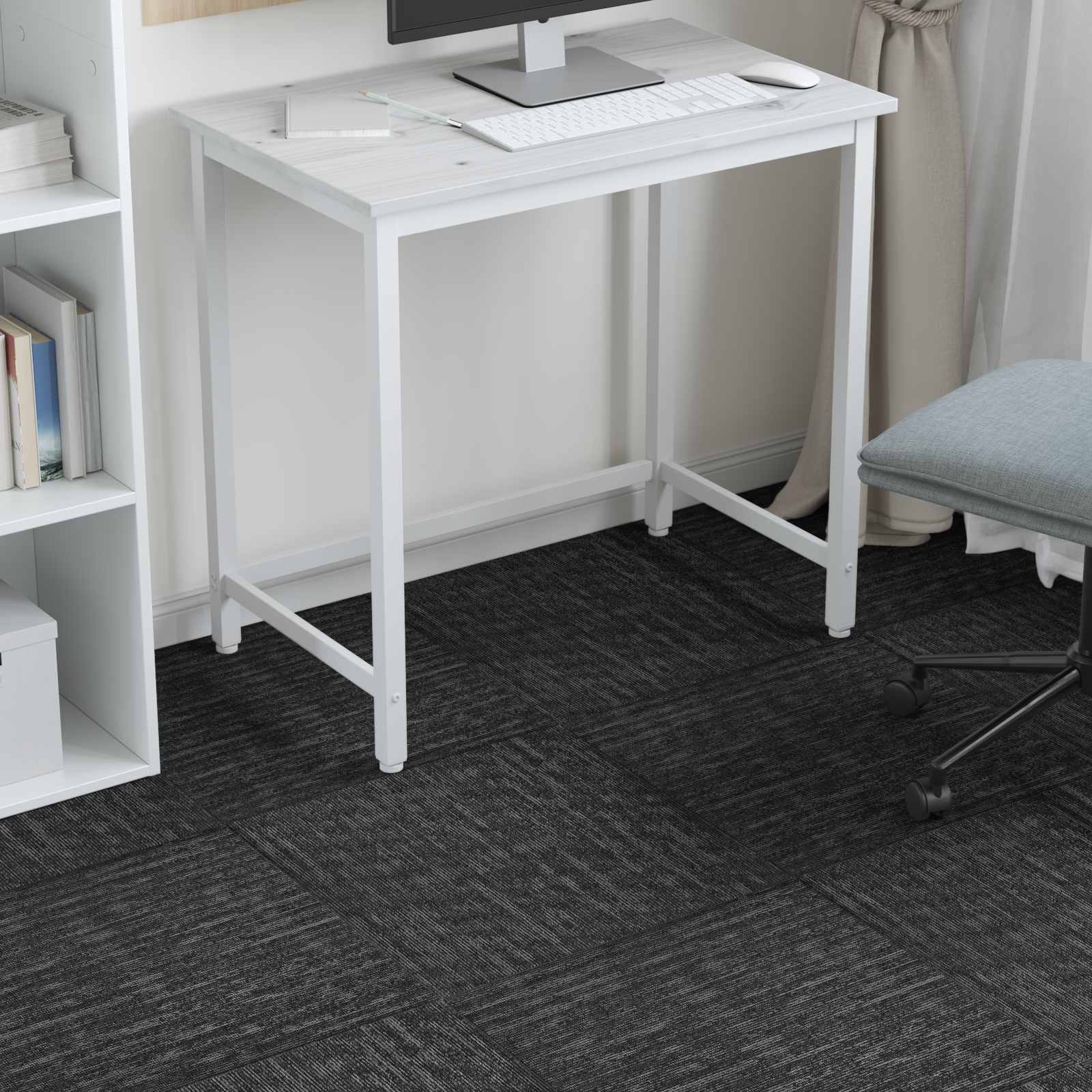 vidaXL Płytka dywanowa Szary węgiel 50 x 50 cm 36 pcs PP i bitum