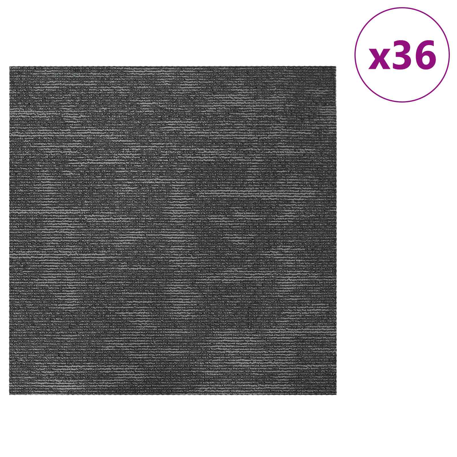 vidaXL Płytka dywanowa Szary węgiel 50 x 50 cm 36 pcs PP i bitum