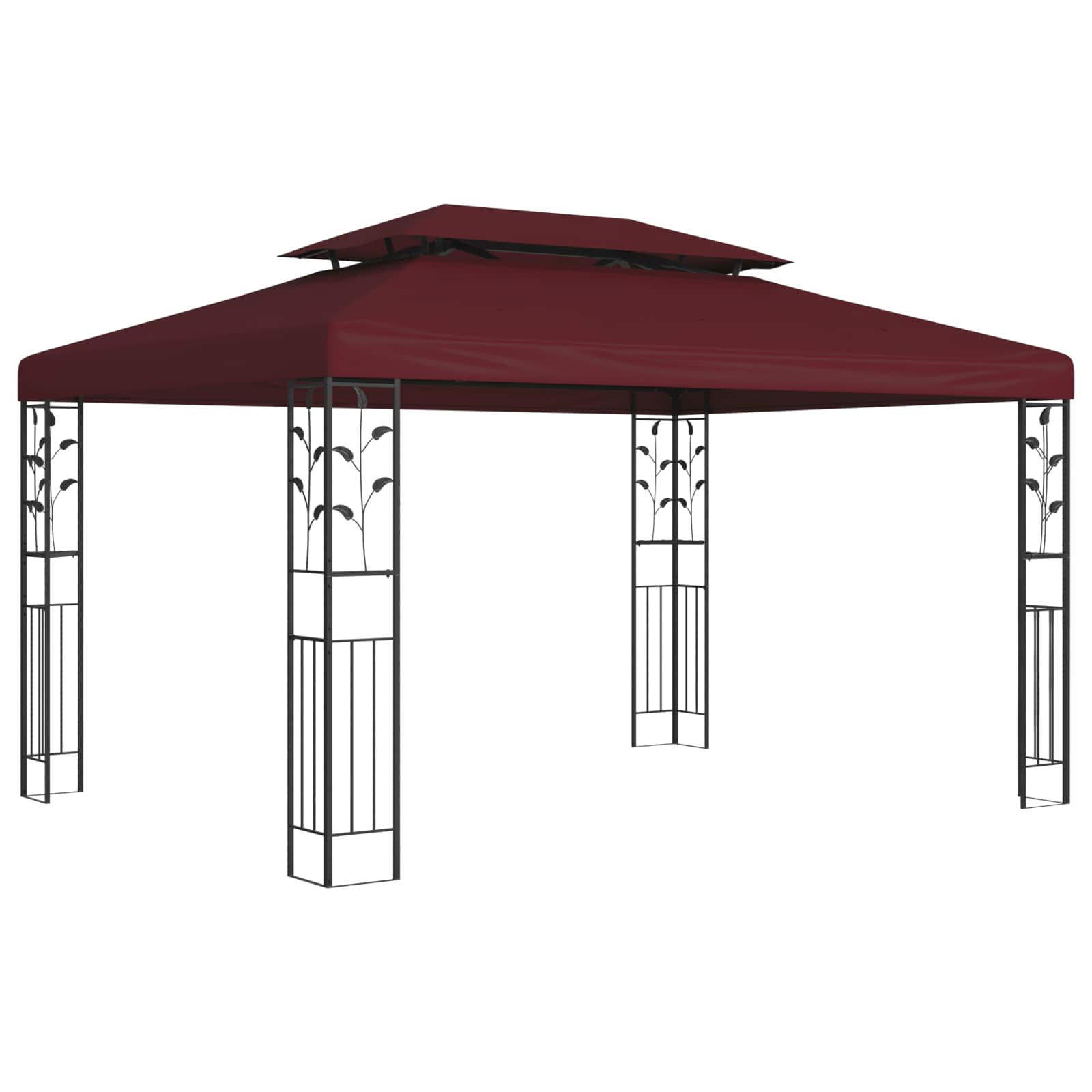 vidaXL Altana 3,97 x 2,96 x 2,68 m Czerwone wino Poliester i Stal
