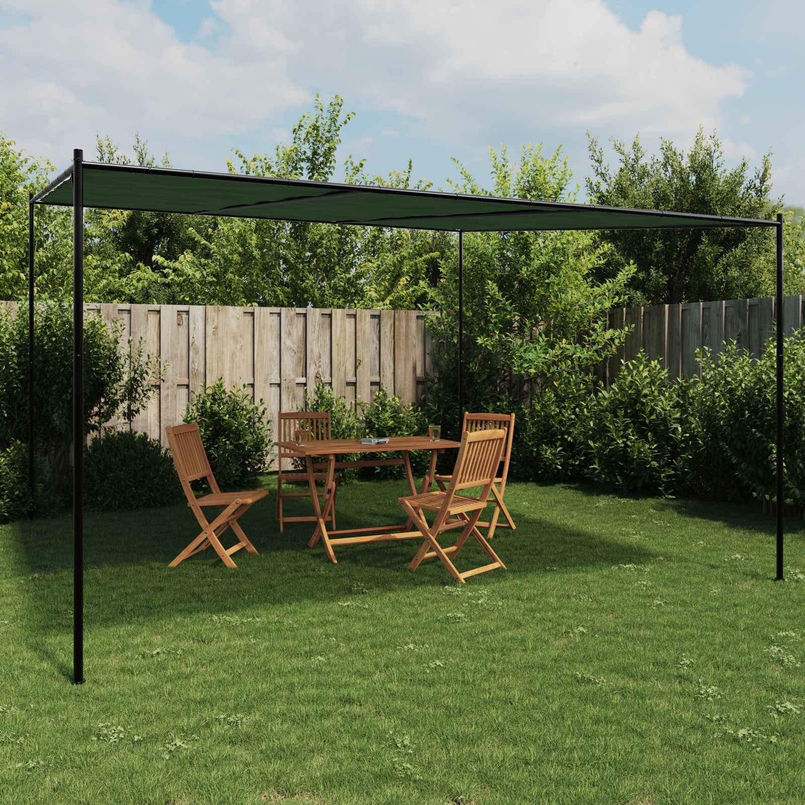 vidaXL Altana 4 x 3,98 x 2,67 m zielony Poliester i Stal