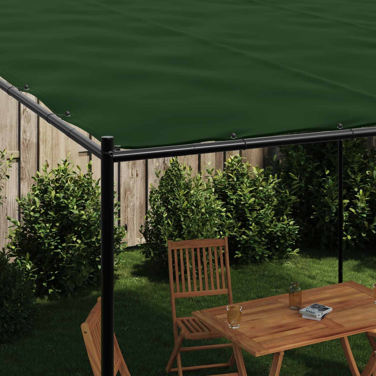 vidaXL Altana 4 x 3,98 x 2,67 m zielony Poliester i Stal
