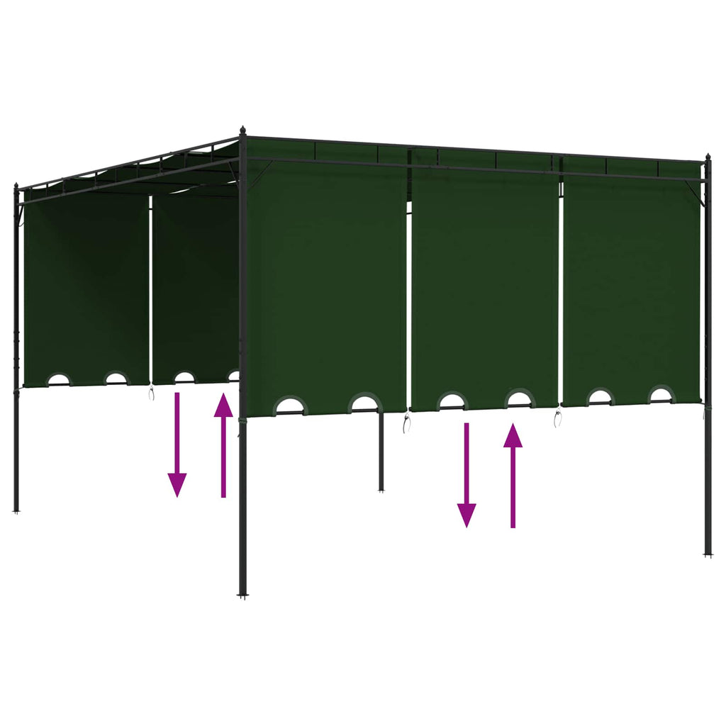 vidaXL Altana 4 x 3 x 2,3 m zielony Poliester i Stal