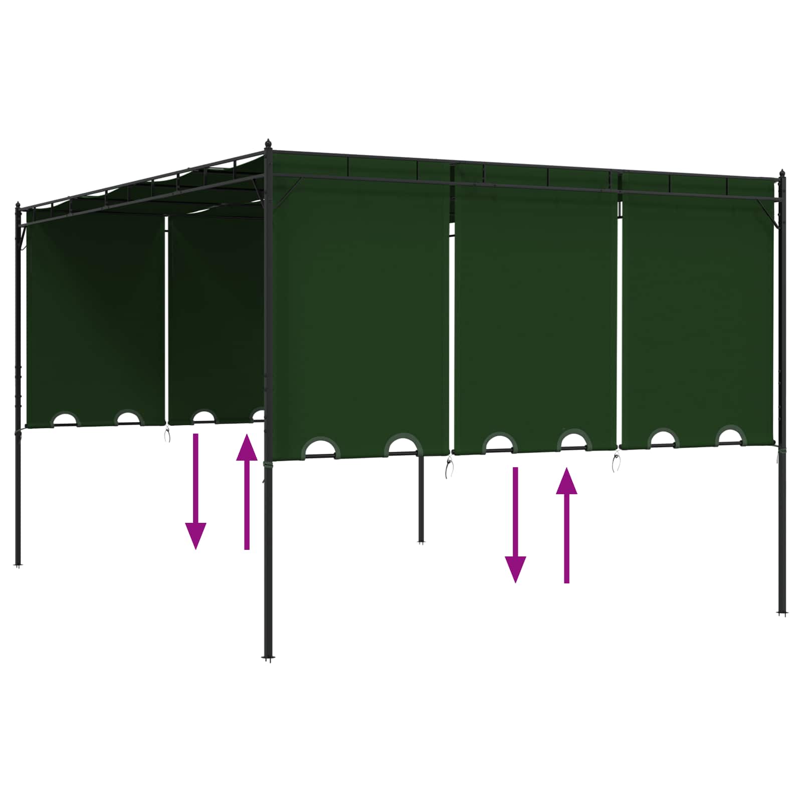 vidaXL Altana 4 x 3 x 2,3 m zielony Poliester i Stal