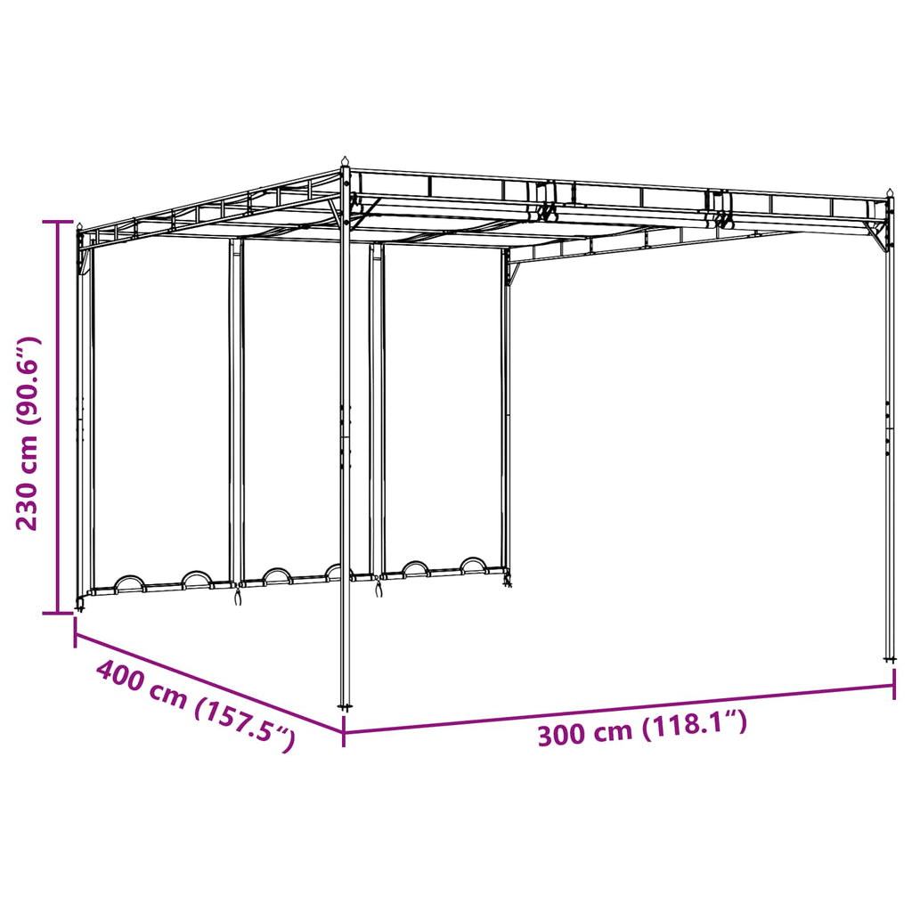 vidaXL Altana 4 x 3 x 2,3 m zielony Poliester i Stal