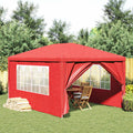 vidaXL Namiot Imprezowy 400 x 300 x 255 cm czerwony PE i stal