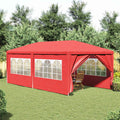 vidaXL Namiot Imprezowy 600 x 300 x 255 cm czerwony PE i stal