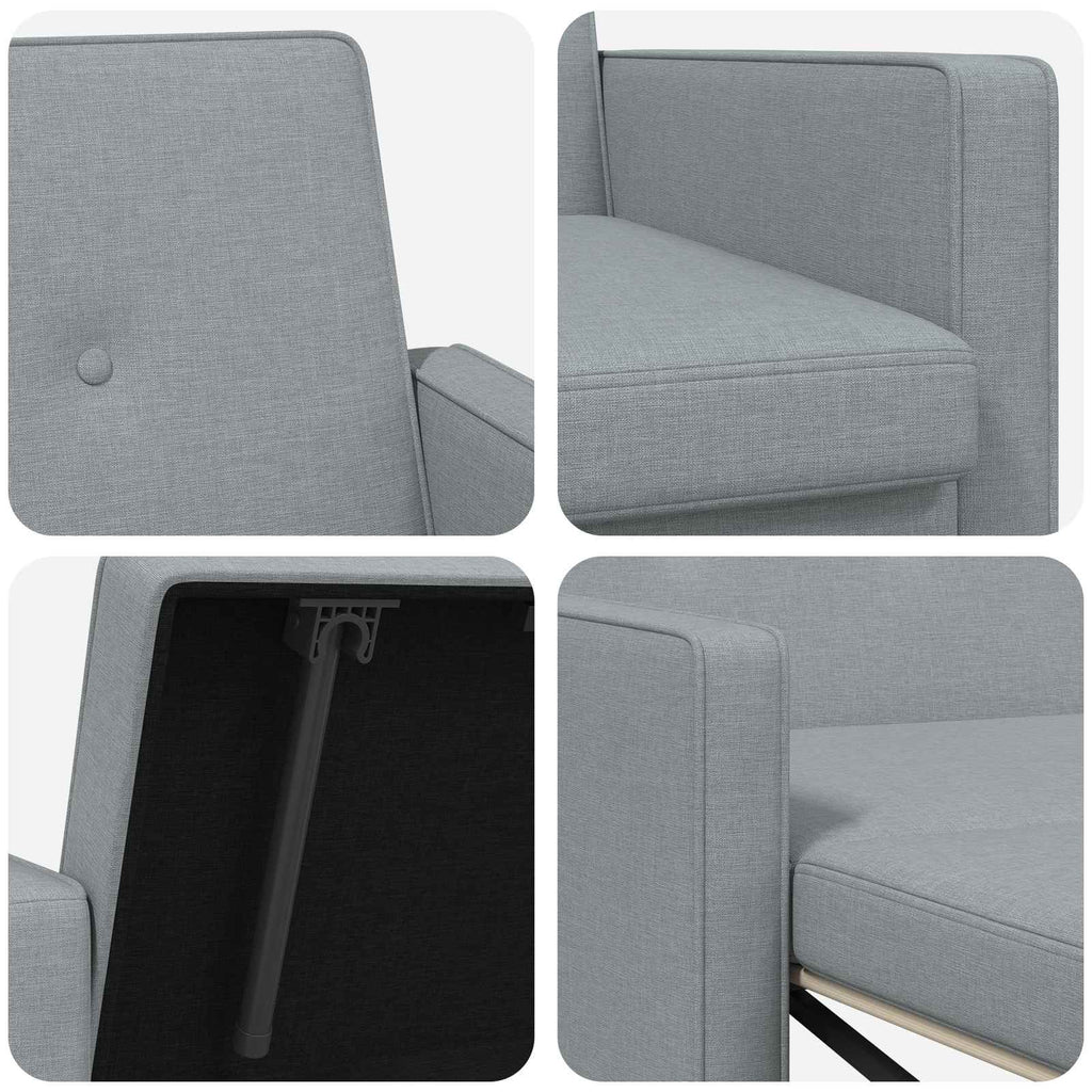 vidaXL Rozkładana sofa Jasnozielony tkanina