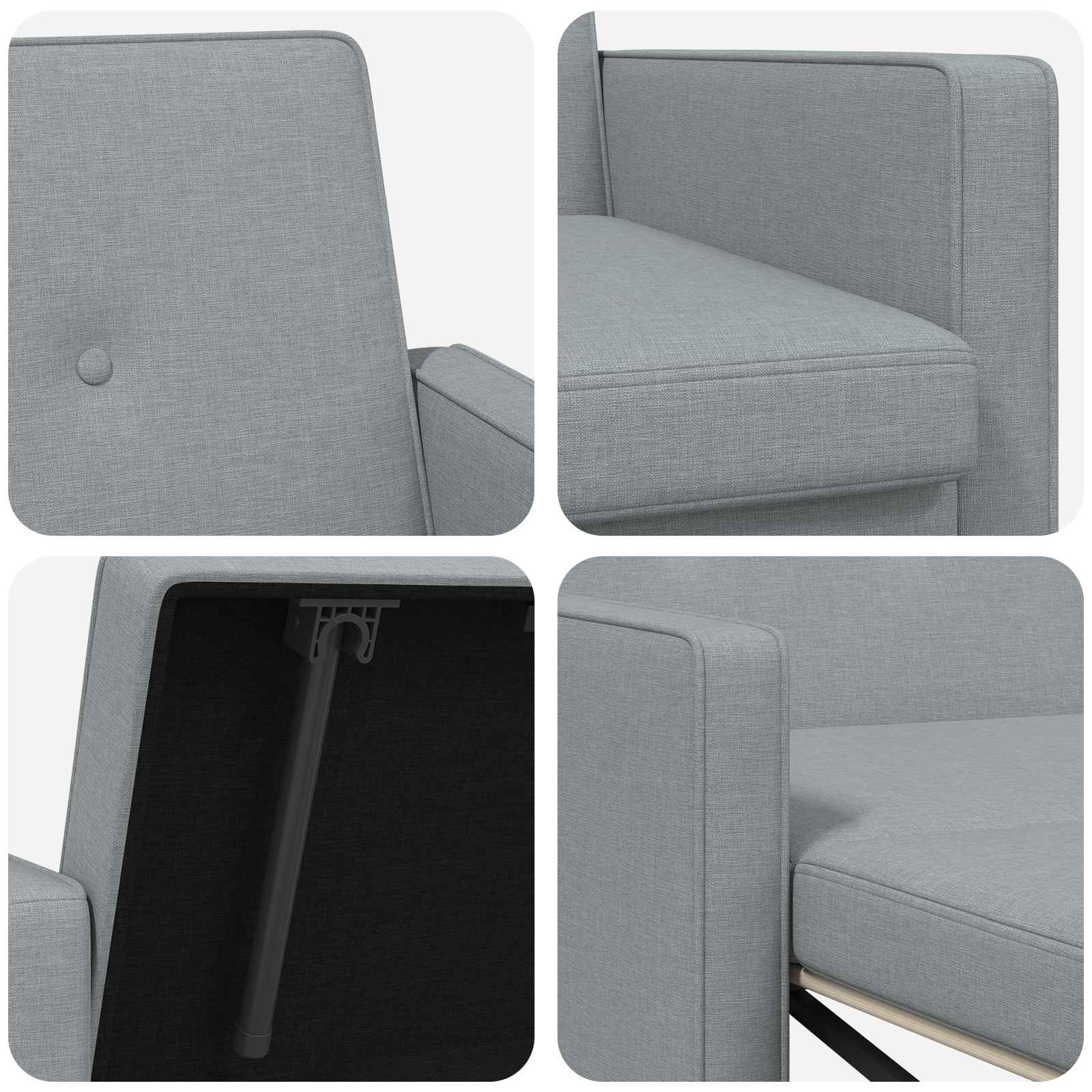vidaXL Rozkładana sofa Jasnozielony tkanina
