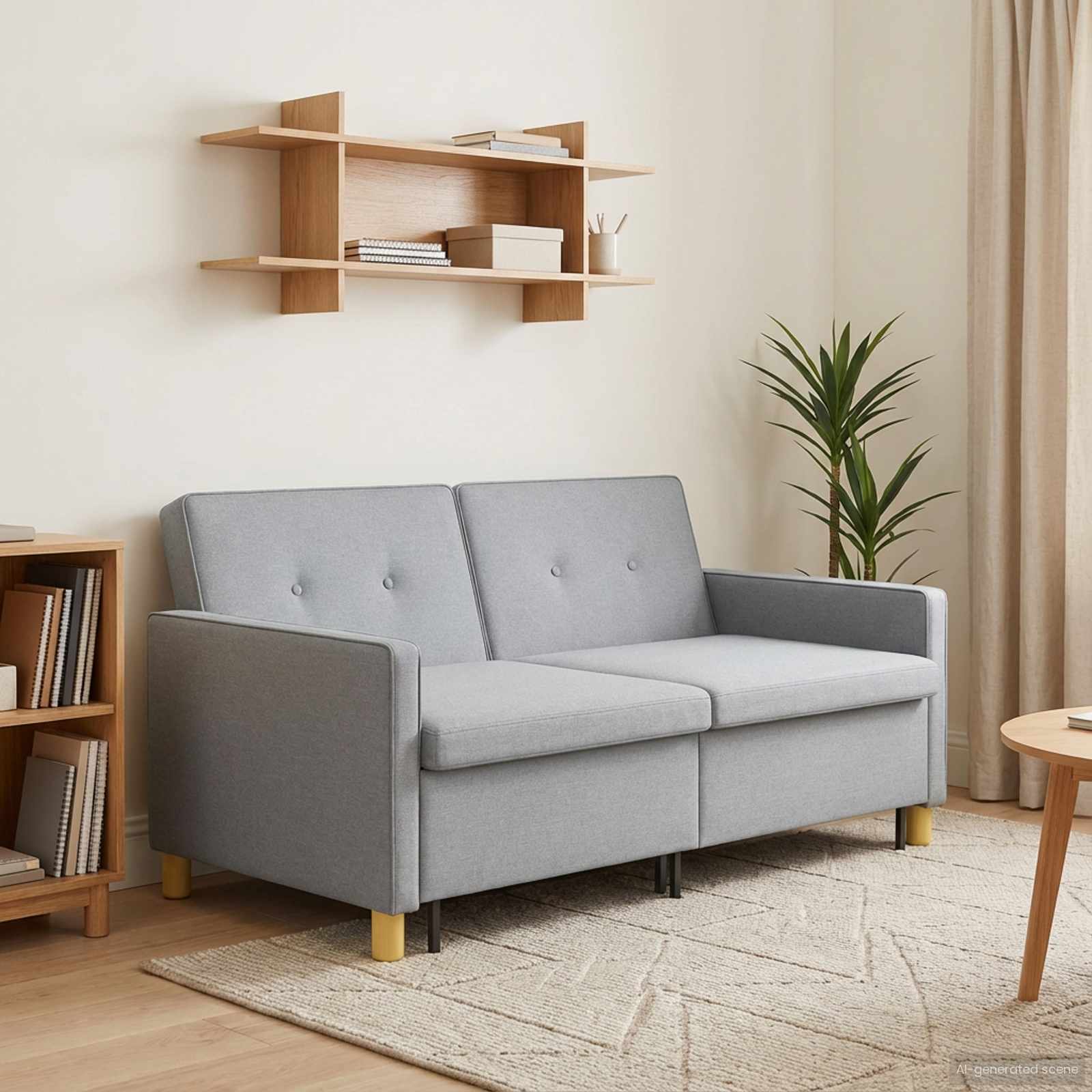vidaXL Rozkładana sofa Jasnozielony tkanina