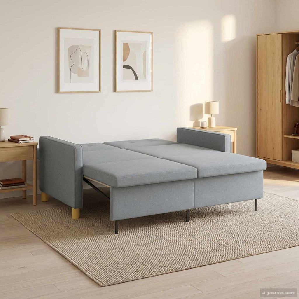 vidaXL Rozkładana sofa Jasnozielony tkanina