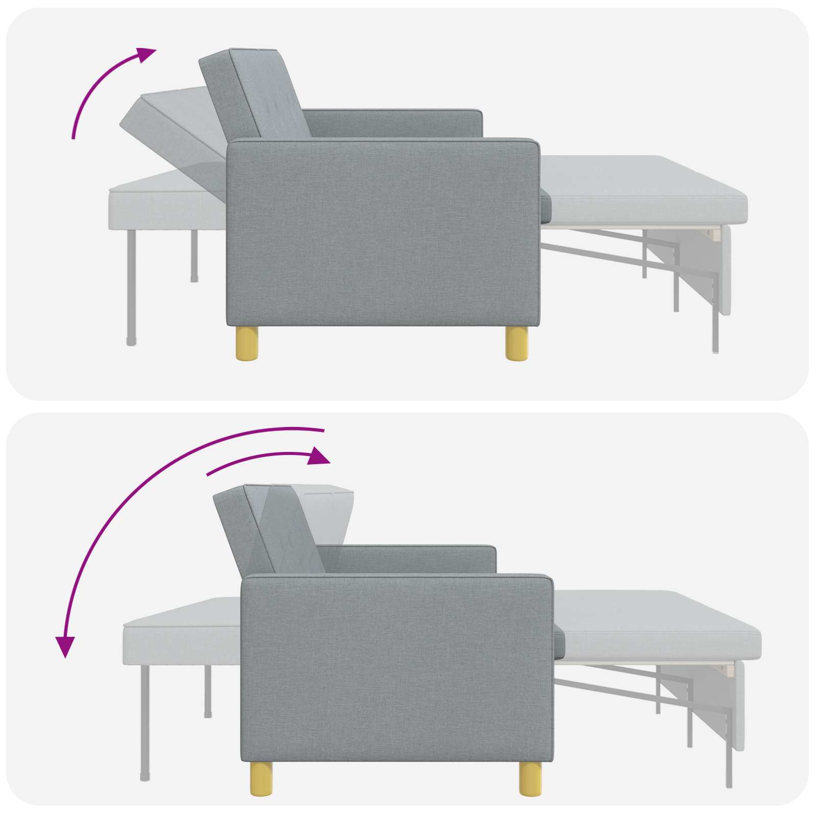vidaXL Rozkładana sofa Jasnozielony tkanina