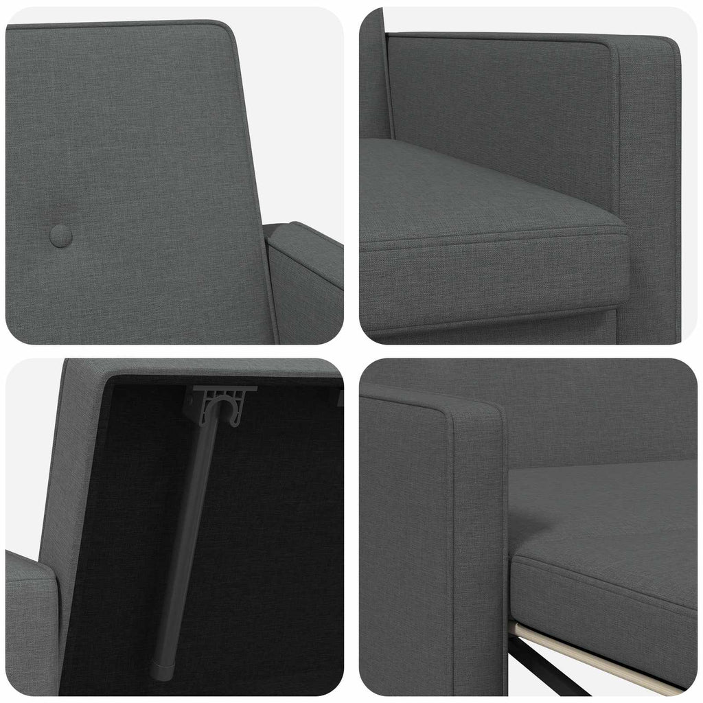 vidaXL Rozkładana sofa ciemnoszary tkanina