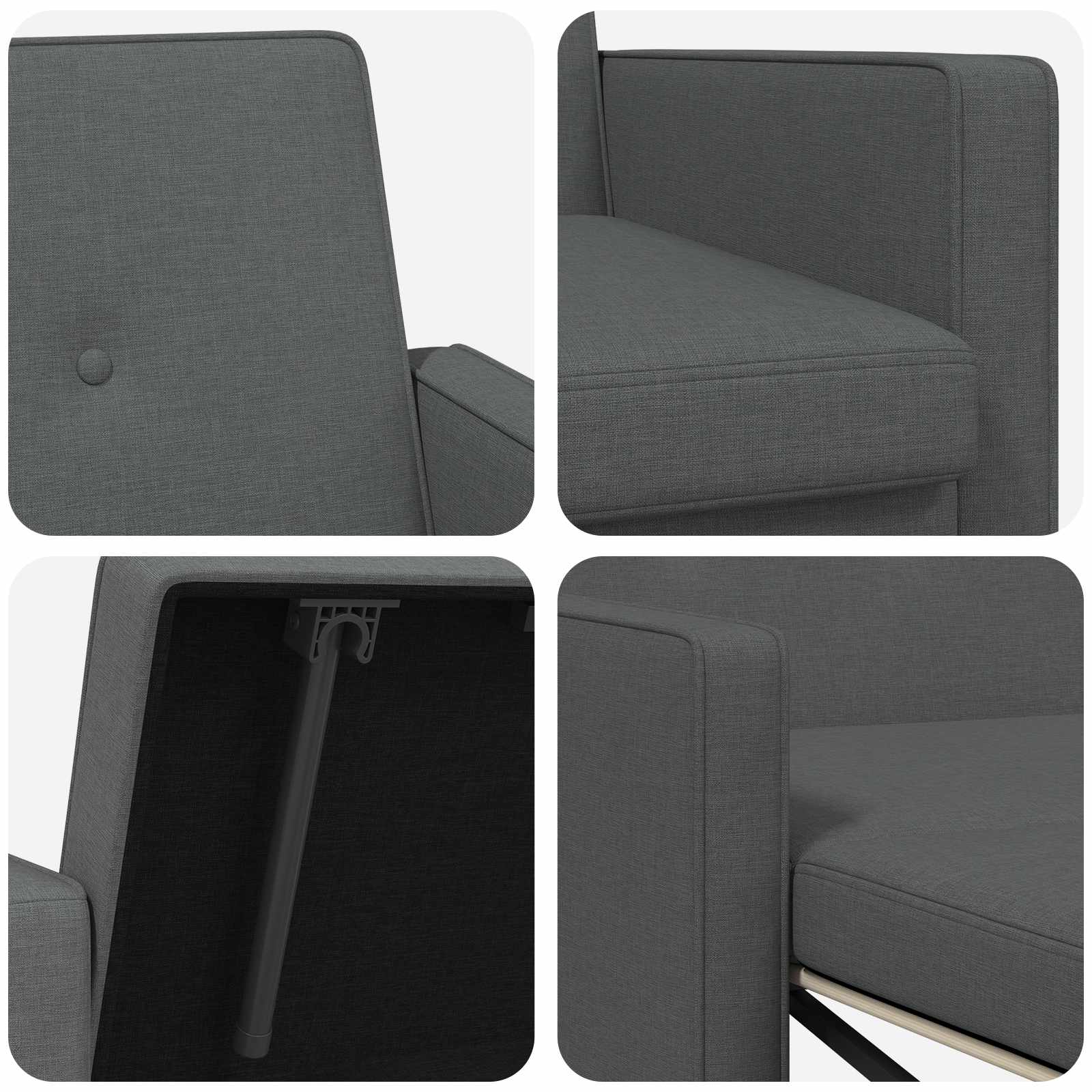 vidaXL Rozkładana sofa ciemnoszary tkanina