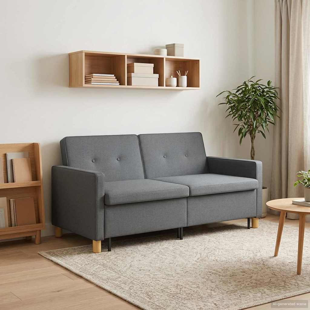 vidaXL Rozkładana sofa ciemnoszary tkanina