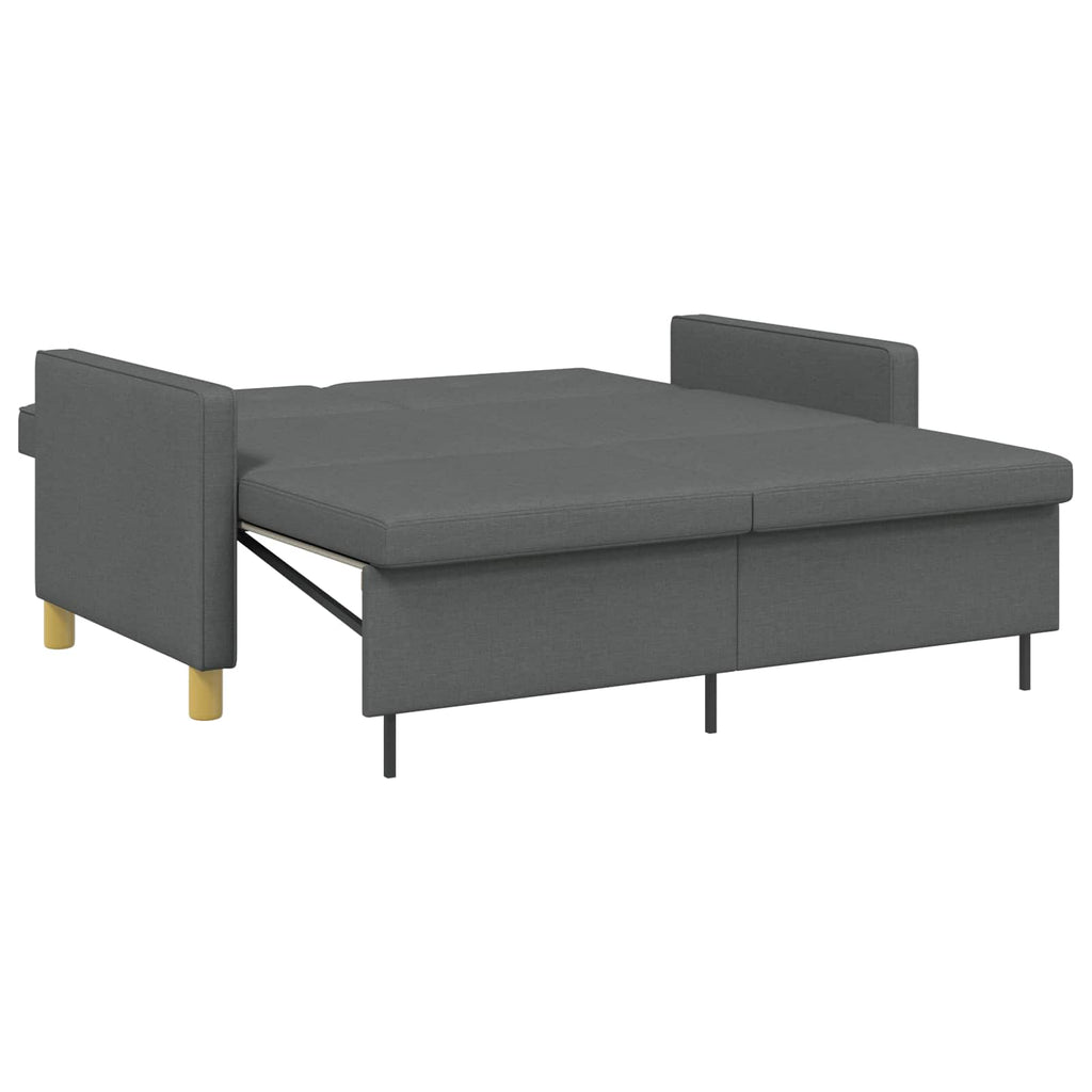 vidaXL Rozkładana sofa ciemnoszary tkanina