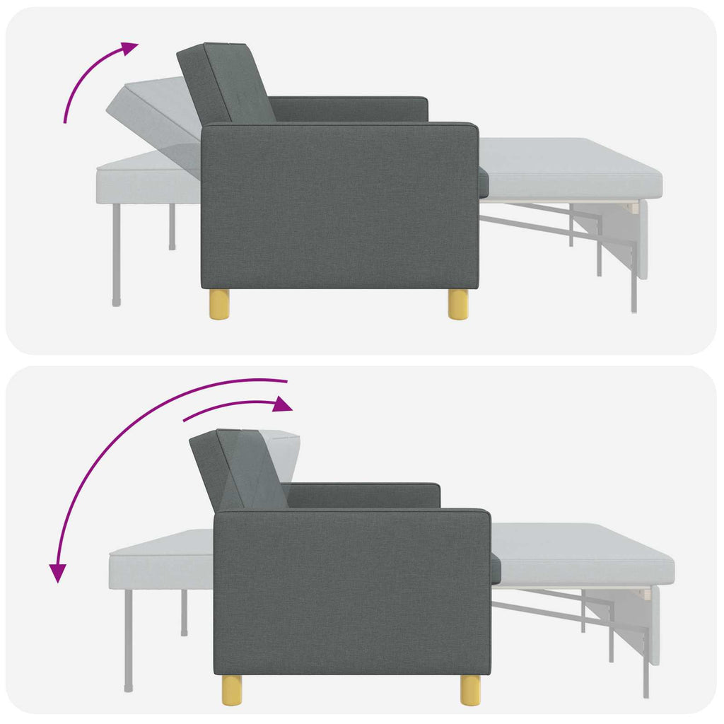 vidaXL Rozkładana sofa ciemnoszary tkanina
