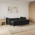 vidaXL Rozkładana sofa Czarny tkanina