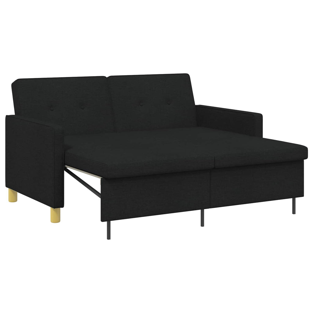 vidaXL Rozkładana sofa Czarny tkanina
