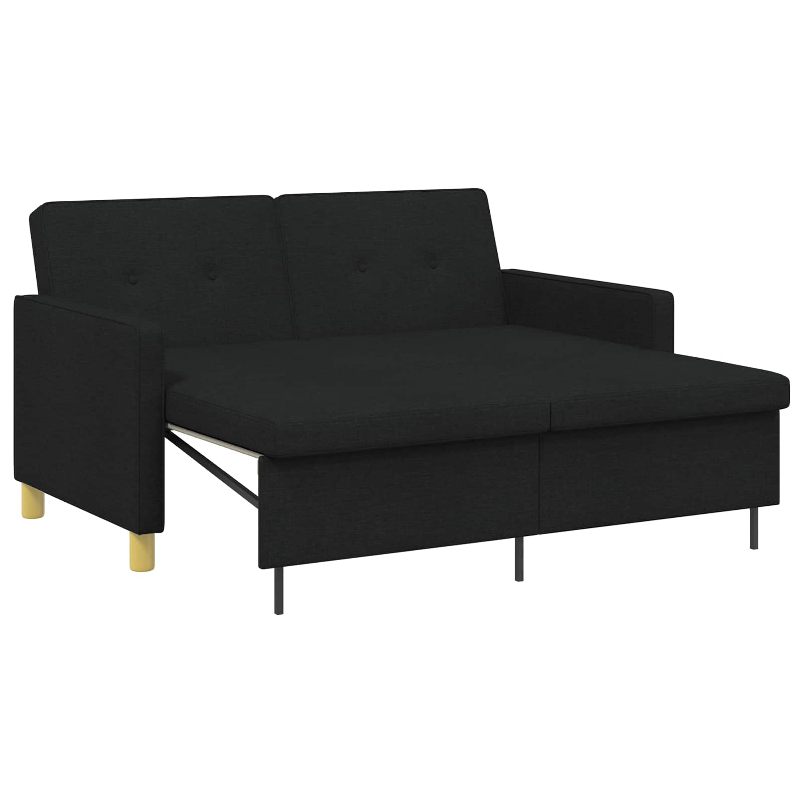 vidaXL Rozkładana sofa Czarny tkanina