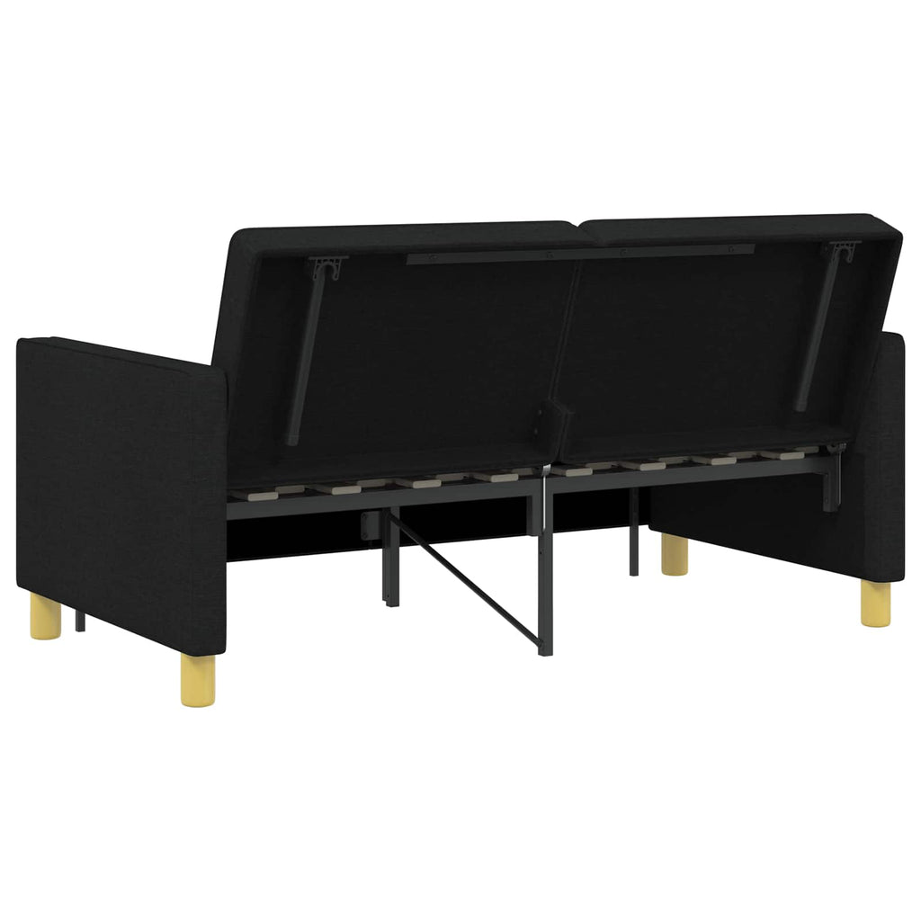 vidaXL Rozkładana sofa Czarny tkanina