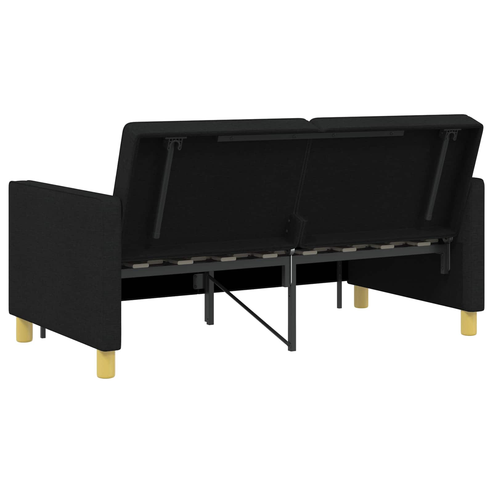 vidaXL Rozkładana sofa Czarny tkanina