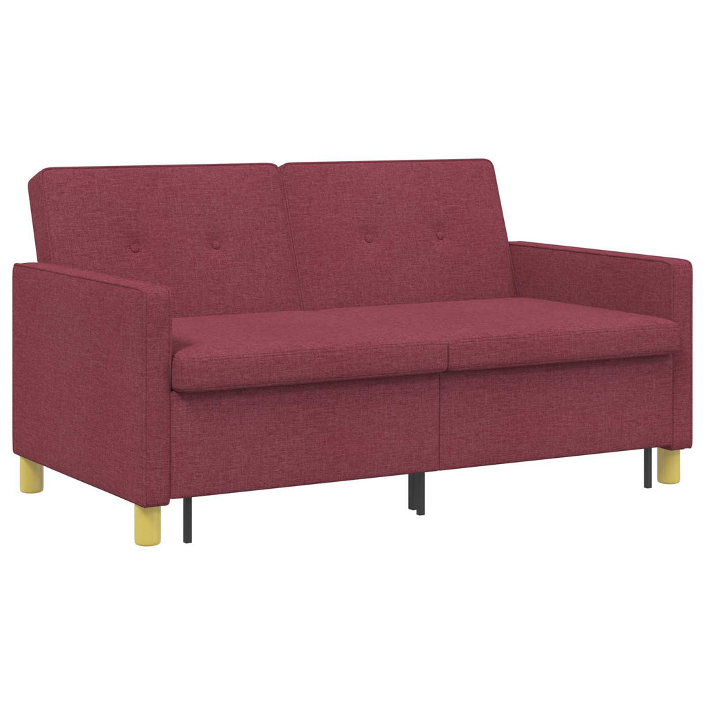vidaXL Rozkładana sofa Czerwone wino tkanina